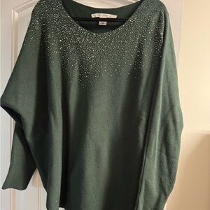 Max Studio Sweater with Rhinestone Detailing